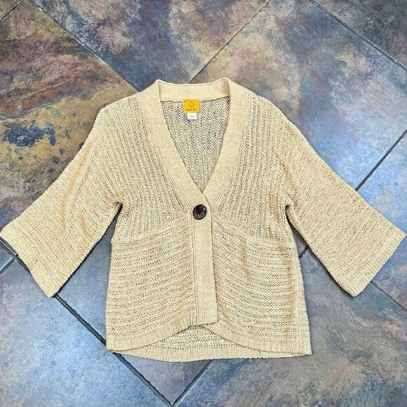 Ruby Rd. Knit Short Sleeve Cardigan Large - Picture 4 of 13